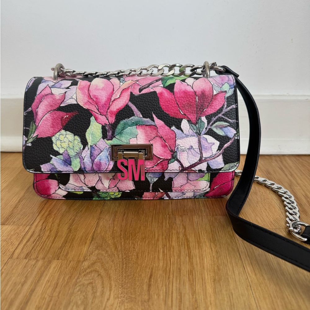 Steve Madden Dark Floral Chain Strap Purse